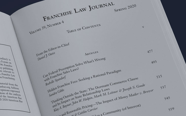 LLG Franchise and Dealership Team Pens Its Latest Article in Franchise Law Journal